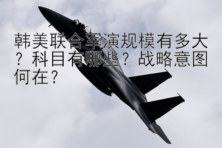 韩美联合军演规模有多大？科目有哪些？战略意图何在？